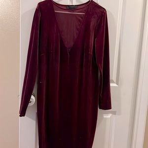 Forever 21 Red/Burgundy Velvet Dress